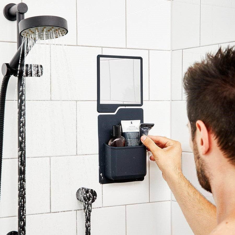 The Oliver | Shatterproof Silicone Bathroom Mirror: Charcoal