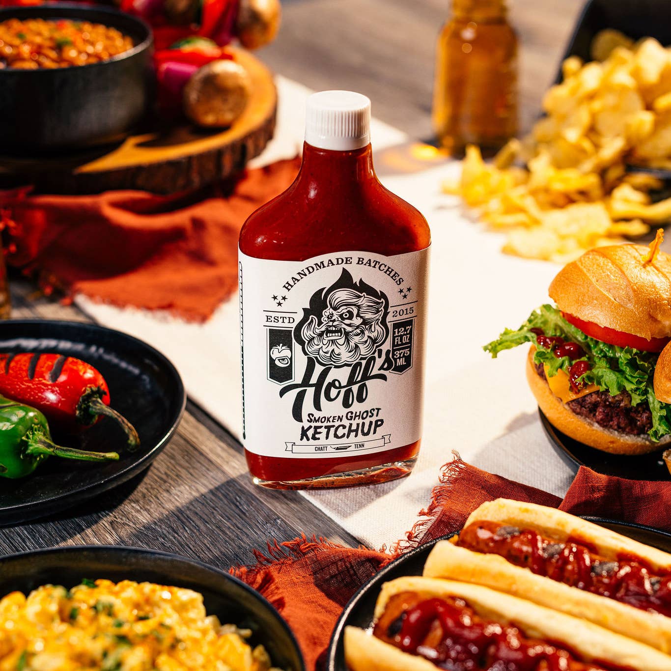 Smoken Ghost Ketchup - Hoff's Spicy Ketchup - 12.7oz
