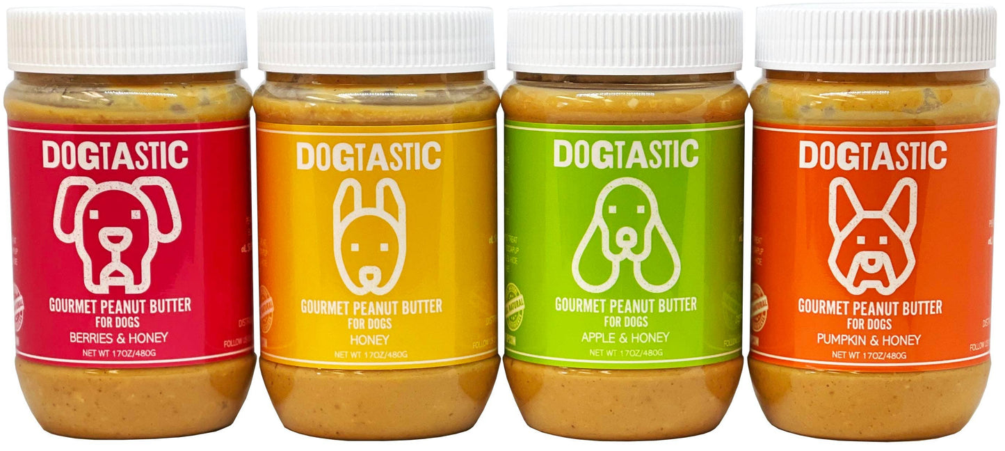 Dogtastic Gourmet Peanut Butter for Dogs - Apple & Honey Flavor: Peanut Butter - Apple & Honey