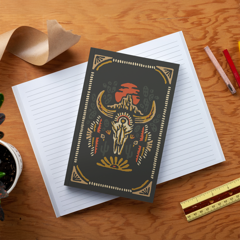 RaycoDesign — Desert Skull Kraft Classic Layflat Notebook