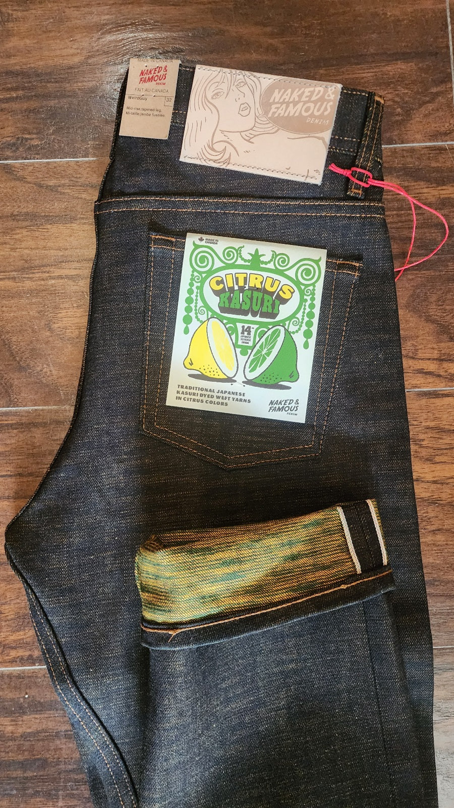Citrus Kasuri Weft Selvedge - Weird Guy - Naked and Famous Denim