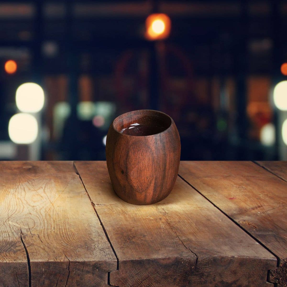 Shot Glass/Cup 4 Pack, Handcarved 1.4 Oz.: Walnut