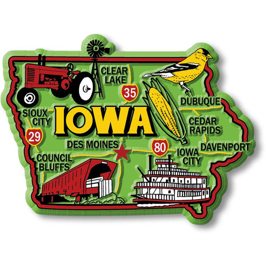 Iowa Colorful State Magnet Collectible Made in USA