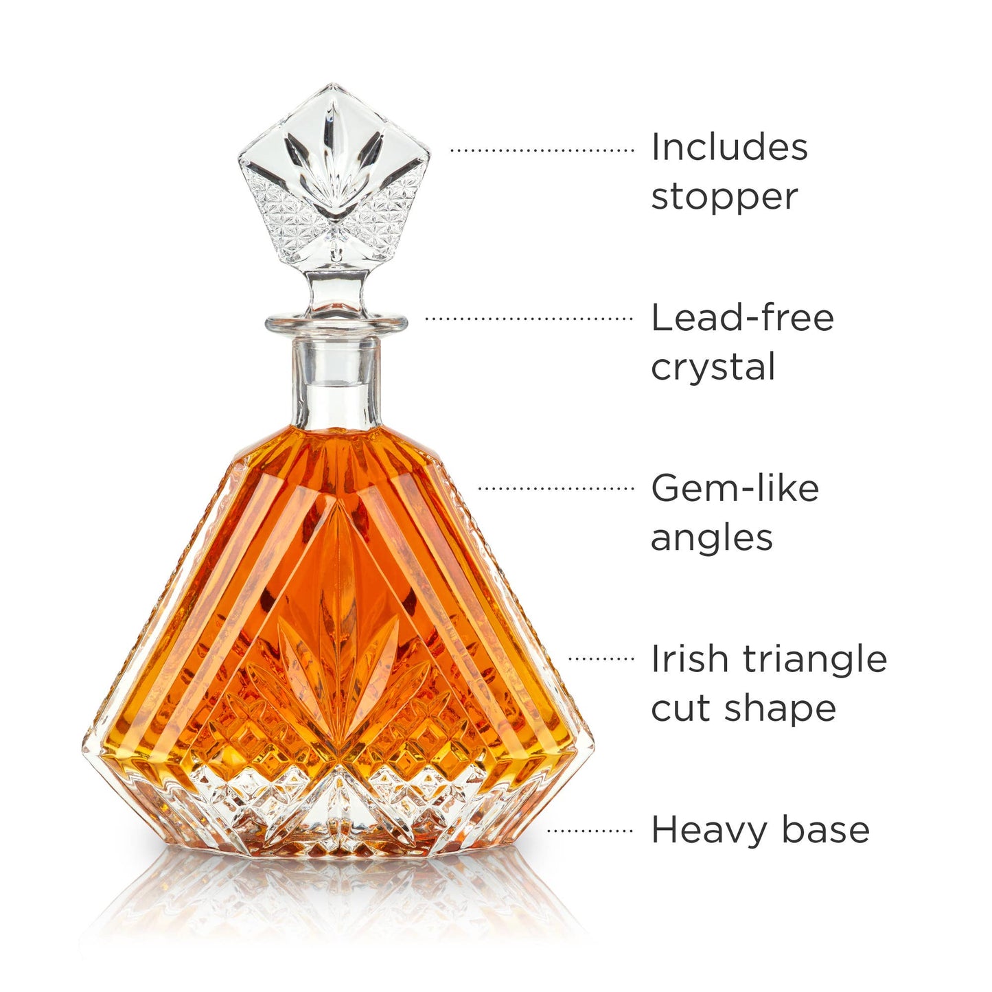 Admiral™ Vintage-Style Irish-Cut Crystal Whiskey Decanter