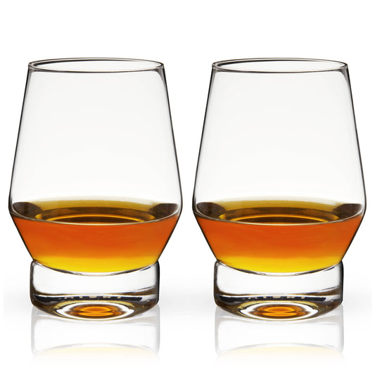 Raye™ Heavy Base Crystal Whiskey Glasses - Set of 2