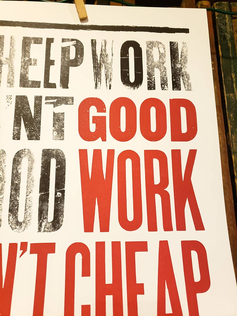 Good Work Isn't Cheap Poster: No Package