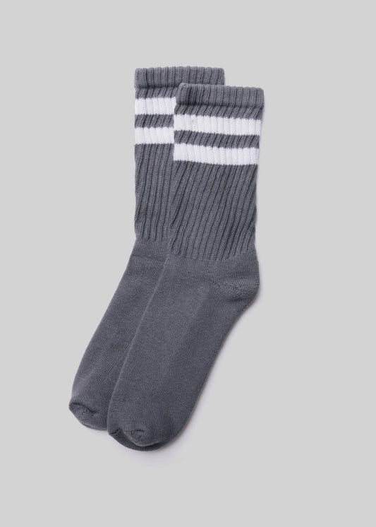The Retro Double Stripe: Dark grey / One Size