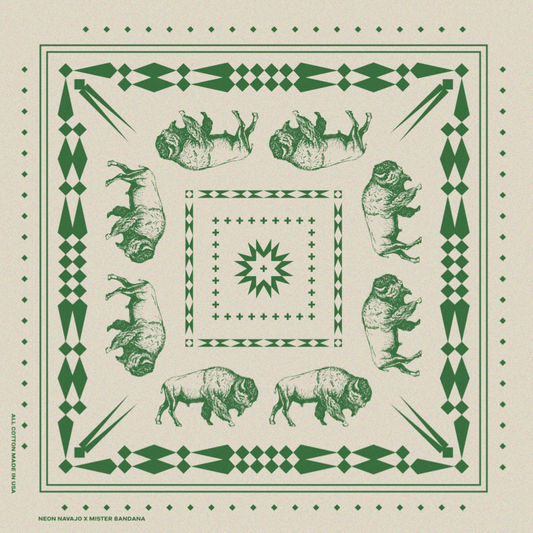 Great Plains Buffalo Bandana: Rattan