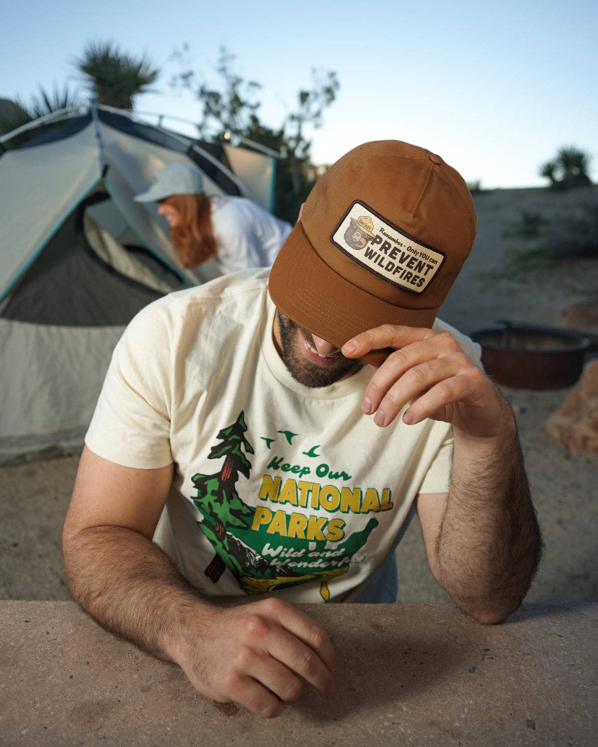 Smokey's Reminder 5-Panel Trucker Hat: Walnut