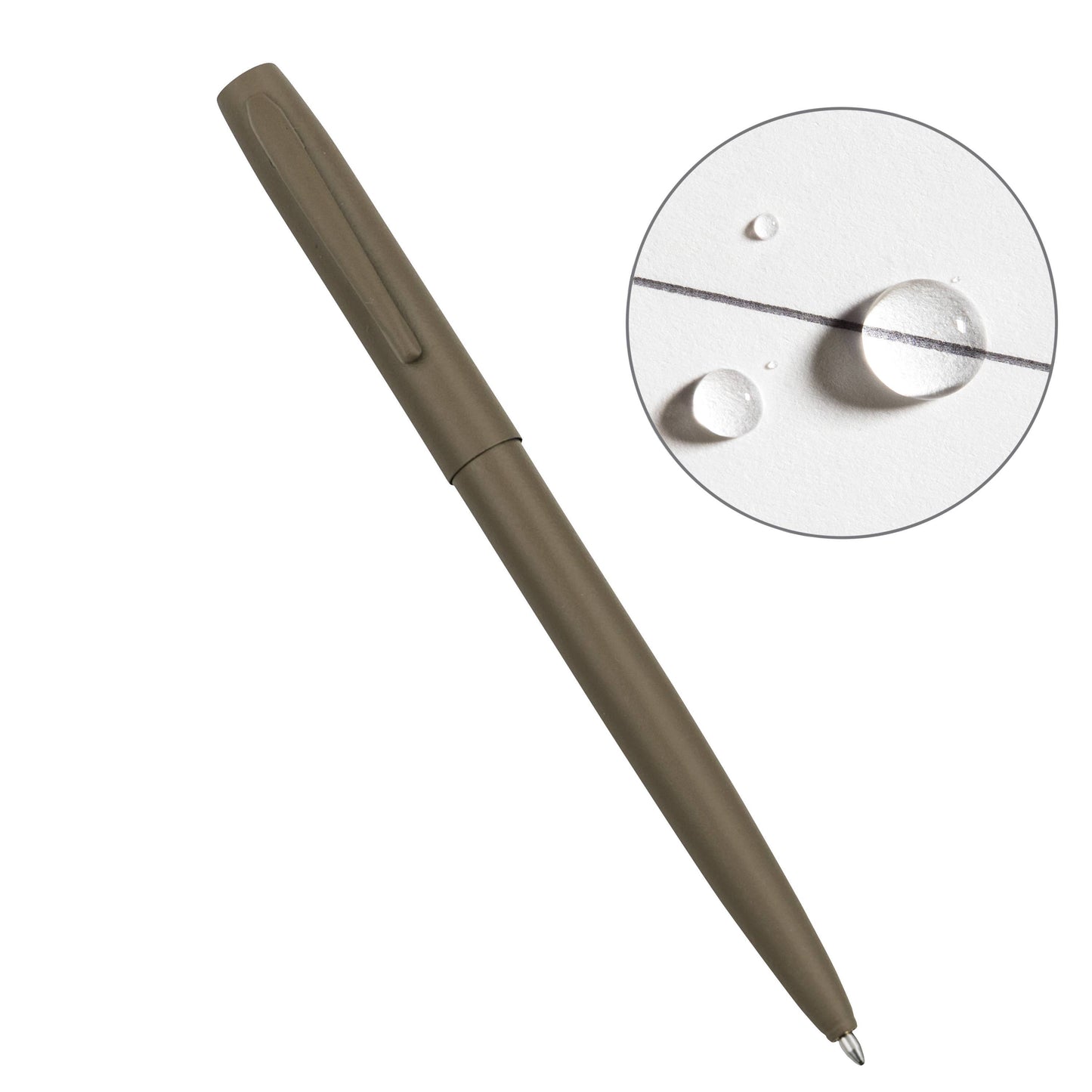 Rite in the Rain All-Weather Metal Clicker Pen, Dark Tan