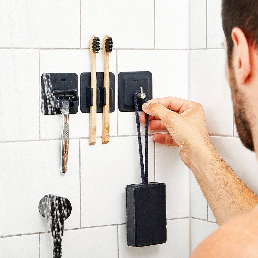 The Arnold | Reusable Hook | Heavy-Duty Bathroom Hook: Charcoal