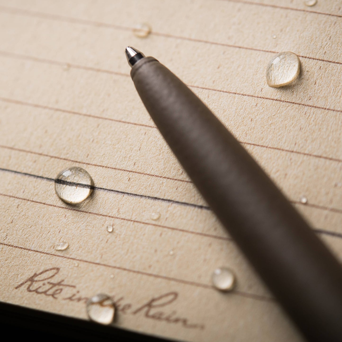 Rite in the Rain All-Weather Metal Clicker Pen, Dark Tan