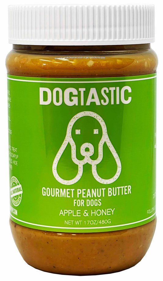 Dogtastic Gourmet Peanut Butter for Dogs - Apple & Honey Flavor: Peanut Butter - Apple & Honey